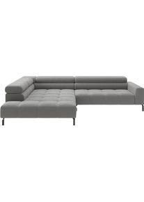 Ecksofa Home Affaire "Cleveland, L-Form, incl. Kopfteilverstellung, Breite 311 cm", grau, B:311cm H:71cm T:219cm, 95% Polyester, 5% Nylon, Sofas, Ecksofa, wahlweise elektrischer Sitzvorzug