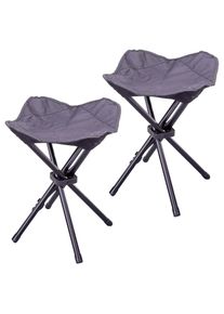 Gartenstuhl Vcm "2er Set Sitzhocker Falthocker klappbar schwarz", schwarz, B:33cm, Obermaterial: 100% Metall MT., St&uuml;hle, Gartenstuhl