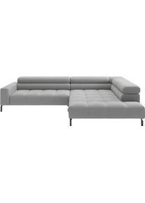 Ecksofa Home Affaire "Cleveland, L-Form, incl. Kopfteilverstellung, Breite 311 cm", silber, B:311cm H:71cm T:219cm, 95% Polyester, 5% Nylon, Sofas, Ecksofa, wahlweise elektrischer Sitzvorzug