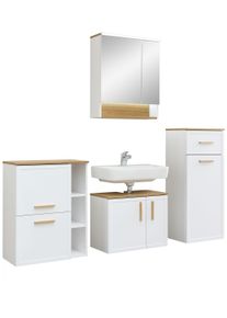 Badm&ouml;bel-Set SAPHIR "4-teilig, mit Soft-Close T&uuml;ren", wei&szlig; matt, B:165cm H:200cm T:32,5cm, Kastenm&ouml;bel-Sets, Badm&ouml;bel-Set