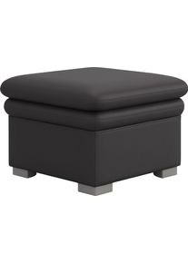 Hocker COTTA "Leandra", grau, B:65cm H:46cm T:65cm, NaturLEDER: Bitte beachten Sie, dass Lederbez&uuml;ge mehr N&auml;hte aufweisen als Stoffbez&uuml;ge.;Kunstleder Softlux;NaturLEDER (echtes Rindsleder) im Sitz. Korpus in passendem Kunstleder Softlux bezogen;Luxus-Microfaser (100% Polyester), Hocker, Hocker, Polstergarnitur, auch als Set erh&auml;ltlich