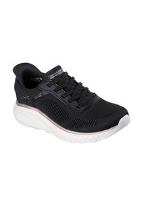 Slip-On Sneaker Skechers "BOBS SQUAD CHAOS-CURRENT MUSE", Damen, Gr. 42, Textil, schwarz, goldfarben, Schuhe Slip-On Sneaker, Slipper, Freizeitschuh in veganer Verarbeitung