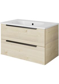 Badm&ouml;bel-Set SAPHIR "Mineralmarmor-Waschtisch mit Waschtischunterschrank", polar pinie, B:81cm H:50cm T:46cm, Holzwerkstoff, Kastenm&ouml;bel-Sets, Badm&ouml;bel-Set