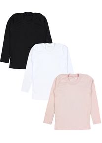Unterhemd TUPTAM "Langarmshirt M&auml;dchen Langarmshirt 3er Pack", M&auml;dchen, Gr. 152, N-Gr, schwarz (3er pack schwarz, wei&szlig;, pudderrosa), Obermaterial: 100% Baumwolle CO., Unterhemden Unterhemd