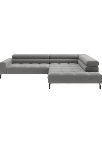 Ecksofa Home Affaire "Cleveland, L-Form, incl. Kopfteilverstellung, Breite 311 cm", grau, B:311cm H:71cm T:219cm, 95% Polyester, 5% Nylon, Sofas, Ecksofa, wahlweise elektrischer Sitzvorzug