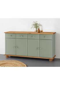 Sideboard OTTO HOME "Mette", salbei gr&uuml;n,, B:156cm H:77cm T:34cm, Massivholz, Sideboards, Sideboard, Kommode aus massivem Kiefernholz, Breite 156 cm