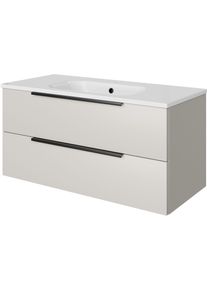 Badm&ouml;bel-Set SAPHIR "Mineralmarmor-Waschtisch mit Waschtischunterschrank", kaschmir matt, B:101cm H:50cm T:46cm, Holzwerkstoff, Kastenm&ouml;bel-Sets, Badm&ouml;bel-Set