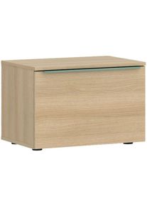 Nachtkommode Tom Tailor HOME "COLOR PUZZLE 1 Schublade mit farbigem Griff", light oak, B:55cm H:38cm T:42cm, Holzwerkstoff, Melamin, Spanplatte, Sideboards, Nachtkommode, Nachtkommode mit einer gro&szlig;en Schublade