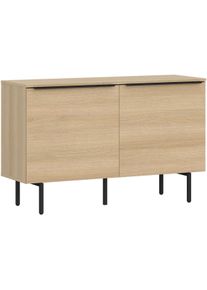 Kommode Tom Tailor HOME, light oak, B:110cm H:72cm T:42cm, Holzwerkstoff, Melamin, Spanplatte, Sideboards, Kommode, Sideboard mit 2 T&uuml;ren, Softclose,viel Stauraum mit Farbkick