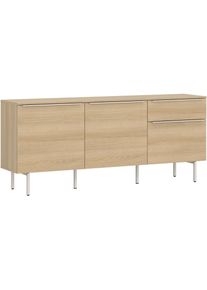 Sideboard Tom Tailor HOME, light oak, B:165cm H:56cm T:42cm, Holzwerkstoff, Melamin, Spanplatte, Sideboards, Sideboard, Lowboard, Breite 165 cm,3 T&uuml;ren,1 Schublade, viel Stauraum