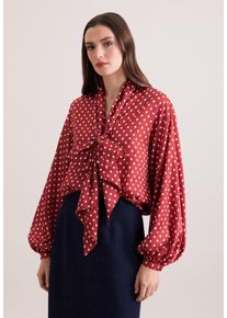 R&uuml;schenbluse Seidensticker, Damen, Gr. L (40), rot, 100% Polyester, gemustert, relaxed fit, V-Ausschnitt, Blusen R&uuml;schenbluse, 1/1 V-Neck Druck