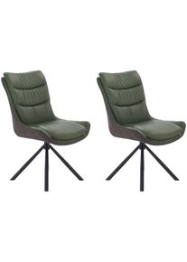 Jockenh&ouml;fer Drehstuhl JOCKENH&Ouml;FER GRUPPE "Maurice (Set, 2 St.)", gr&uuml;n (schwarz, gr&uuml;n), B:57cm H:92cm T:69cm, St&uuml;hle, Drehstuhl, Echtleder, inklusive Drehfunktion (360), bis 150kg belastbar