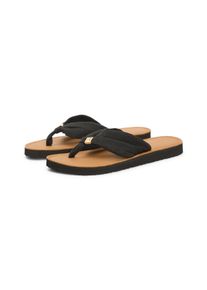 Zehentrenner Tommy Hilfiger "TH LTR FOOTBED SUMMER SANDAL", Damen, Gr. 40, schwarz, Textil, Basic, Schuhe Zehentrenner, Sommerschuh, Strandschuh, Dianette, Flat mit Logoemblem