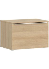 Nachtkommode Tom Tailor HOME "COLOR PUZZLE 1 Schublade mit farbigem Griff", light oak, B:55cm H:38cm T:42cm, Holzwerkstoff, Melamin, Spanplatte, Sideboards, Nachtkommode, Nachtkommode mit einer gro&szlig;en Schublade