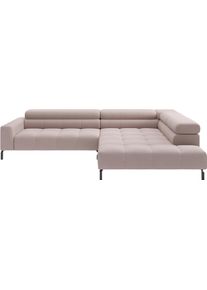 Ecksofa Home Affaire "Cleveland, L-Form, incl. Kopfteilverstellung, Breite 311 cm", stone, B:311cm H:71cm T:219cm, 100% Polyester, Sofas, Ecksofa, wahlweise elektrischer Sitzvorzug