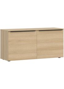 Kommode Tom Tailor HOME, light oak, B:110cm H:56cm T:42cm, Holzwerkstoff, Melamin, Spanplatte, Sideboards, Kommode, Sideboard mit 2 T&uuml;ren, Softclose,viel Stauraum mit Farbkick