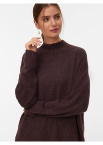 V&eacute;ro Moda Strickpullover VERO MODA "VMPLAZA LS HIGHNECK LONG PULLOVER GA BOO", Damen, Gr. XS, fudge detail:melange, Strick, Obermaterial: 64% Polyester, 19% Polyacryl, 8% Nylon, 5% Wolle, 4% Elasthan, meliert, oversize Po-bedeckend, hoch geschlossener Ausschnitt, Strickb&uuml;ndchen, Pullover Strickpullover