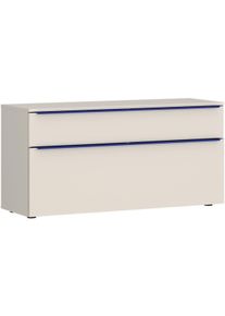 Lowboard Tom Tailor HOME "COLOR PUZZLE 3 &ndash; 1 Klappe 1 Schublade mit farbigem Griff und F&uuml;&szlig;en", light taupe, B:110cm H:56cm T:42cm, Holzwerkstoff, Melamin, Spanplatte, Sideboards, Lowboard, Kommode, Breite 110 cm,mit Klappe und Schublade, viel Stauraum