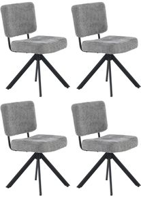 Jockenh&ouml;fer Drehstuhl JOCKENH&Ouml;FER GRUPPE "Gloria (Set, 4 St.)", grau (schwarz, grau), B:44cm H:82cm T:54cm, St&uuml;hle, Drehstuhl, Inklusive Drehfunktion (360), Taschenfederkern, bis 150kg belastbar