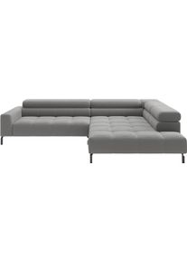 Ecksofa Home Affaire "Cleveland, L-Form, incl. Kopfteilverstellung, Breite 311 cm", grau, B:311cm H:71cm T:219cm, 95% Polyester, 5% Nylon, Sofas, Ecksofa, wahlweise elektrischer Sitzvorzug