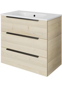 Badm&ouml;bel-Set SAPHIR "Mineralmarmor-Waschtisch mit Waschtischunterschrank", polar pinie, B:81cm H:74cm T:46cm, Holzwerkstoff, Kastenm&ouml;bel-Sets, Badm&ouml;bel-Set