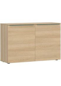 Kommode Tom Tailor HOME, light oak, B:110cm H:74cm T:42cm, Holzwerkstoff, Melamin, Spanplatte, Sideboards, Kommode, Sideboard mit 2 T&uuml;ren, Softclose,viel Stauraum mit Farbkick