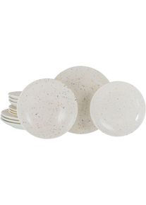 Teller-Set Creatable "Confetti, Teller Set 12-tlg.", wei&szlig;, 12 Stk., Steinzeug, Geschirr-Sets, Teller-Set, Unregelm&auml;&szlig;ige bunte Punkte, Gute Laune Geschirr, Frisch, Freundlich
