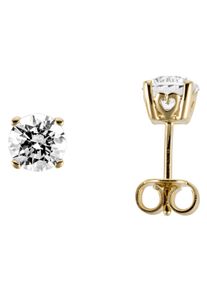 Paar Ohrstecker Firetti "Schmuck Geschenk Gold 333 Ohrschmuck Solit&auml;r", gold (gelbgoldfarben, kristallwei&szlig;, kristallwei&szlig;), Ohrringe, Damen, Gelbgold 333, Paar Ohrstecker, mit Zirkonia (synth.)