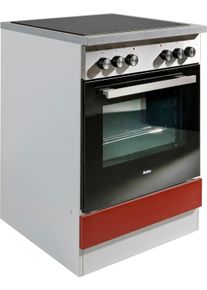 Wiho-K&uuml;chen Herdumbauschrank WIHO K&Uuml;CHEN "Kiel", front: burgund, korpus: steel grau, B:60cm H:85cm T:60cm, Schr&auml;nke, Herdumbauschrank, 60 cm breit