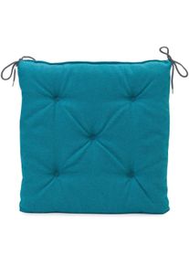 G&ouml;zze Sitzauflage G&Ouml;ZZE "Darco Uni" Gr. 1, blau (petrol), B:40cm H:4cm T:40cm, Polyester, Polsterauflagen, Sitzauflage, 1 St&uuml;ck, Ma&szlig;e: 40 x 40 x 4 cm, mit F&uuml;llung, mit Bindeb&auml;ndern