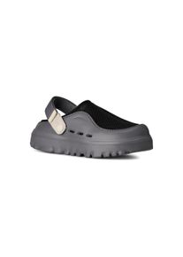 UGG Australia Clog UGG "PEAKMOD BREATHE", Herren, Gr. 7 (40), grau, schwarz, Polyester, Synthetik, Schuhe Clog, Flats, Schlupfschuh, Mule mit praktischem Klettverschluss