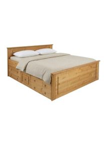 Massivholzbett OTTO HOME "Hugo, FSC zertifiziert, Landhausstil, zeitlos und edel", natur, ge&ouml;lt, B:172cm H:84,5cm L:212cm, Betten, Massivholzbett, Stauraumbett, extra belastbar, Made in EU, viele Breiten