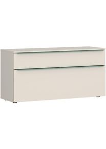 Lowboard Tom Tailor HOME "COLOR PUZZLE 3 &ndash; 1 Klappe 1 Schublade mit farbigem Griff und F&uuml;&szlig;en", light taupe, B:110cm H:56cm T:42cm, Holzwerkstoff, Melamin, Spanplatte, Sideboards, Lowboard, Kommode, Breite 110 cm,mit Klappe und Schublade, viel Stauraum