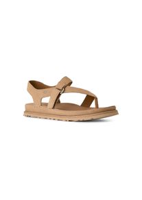 UGG Australia Sandale UGG "GOLDENGAZE TOE POST", Damen, Gr. 5 (36), beige (sand), Veloursleder, unifarben, Schuhe Sandale, Mule, Sabot, Fu&szlig;bett mit Memory-Schaum