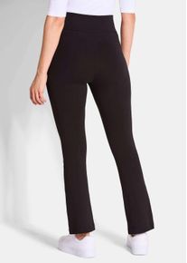 2-in-1-Hose GOLDNER "Ausgestellte Leggings im Doppelpack", Damen, Gr. 54, N-Gr, schwarz (schwarz, schwarz), Obermaterial: 95% Baumwolle CO. 5% Elasthan EL., weit, Hosen 2-in-1-Hose, Rundumschlupfbund