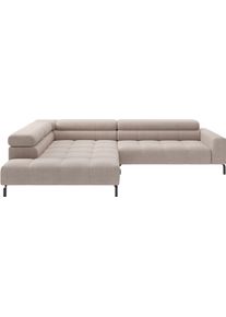 Ecksofa Home Affaire "Cleveland, L-Form, incl. Kopfteilverstellung, Breite 311 cm", taupe, B:311cm H:71cm T:219cm, 100% Polyester, Sofas, Ecksofa, wahlweise elektrischer Sitzvorzug