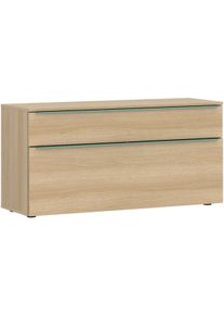 Lowboard Tom Tailor HOME "COLOR PUZZLE 3 &ndash; 1 Klappe 1 Schublade mit farbigem Griff und F&uuml;&szlig;en", light oak, B:110cm H:56cm T:42cm, Holzwerkstoff, Melamin, Spanplatte, Sideboards, Lowboard, Kommode, Breite 110 cm,mit Klappe und Schublade, viel Stauraum