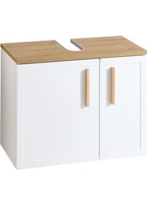 Waschbeckenunterschrank SAPHIR "mit Soft-Close und Siphonausschnitt", wei&szlig; matt, B:60cm H:46,5cm T:32,5cm, Holzwerkstoff, Schr&auml;nke, Waschbeckenunterschrank