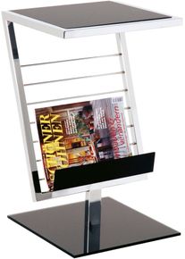 Beistelltisch HAKU, grau (chrom), B:30cm H:60cm T:36cm, Tische, Beistelltisch