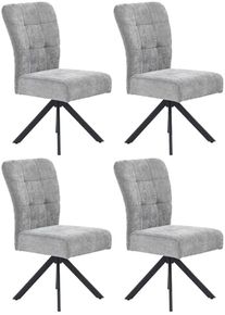 Jockenh&ouml;fer Drehstuhl JOCKENH&Ouml;FER GRUPPE "Becky (Set, 4 St.)", grau (schwarz, grau), B:49cm H:94cm T:61cm, 100% Polyester, St&uuml;hle, Drehstuhl, Inklusive Drehfunktion (360), Taschenfederkern, bis 150kg belastbar