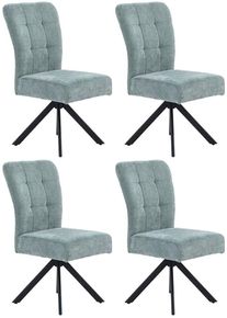 Jockenh&ouml;fer Drehstuhl JOCKENH&Ouml;FER GRUPPE "Becky (Set, 4 St.)", blau (schwarz, t&uuml;rkis), B:49cm H:94cm T:61cm, 100% Polyester, St&uuml;hle, Drehstuhl, Inklusive Drehfunktion (360), Taschenfederkern, bis 150kg belastbar