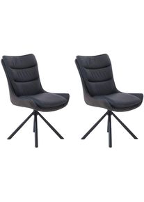 Jockenh&ouml;fer Drehstuhl JOCKENH&Ouml;FER GRUPPE "Maurice (Set, 2 St.)", schwarz (schwarz, schwarz), B:57cm H:92cm T:69cm, St&uuml;hle, Drehstuhl, Echtleder, inklusive Drehfunktion (360), bis 150kg belastbar