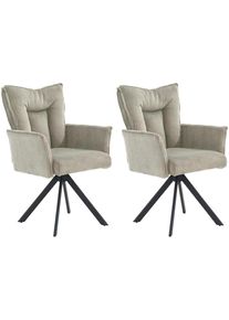 Jockenh&ouml;fer Drehstuhl JOCKENH&Ouml;FER GRUPPE "Marc (Set, 2 St.)", grau (schwarz, beige, grau), B:61cm H:94cm T:65cm, 100% Polyester, St&uuml;hle, Drehstuhl, Inklusive Drehfunktion (360), Taschenfederkern, bis 150kg belastbar