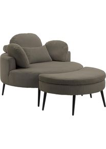 Loveseat OTTO HOME "Riko", gr&uuml;n, B:110cm H:84cm T:110cm, 100%PES, Sessel, Loveseat, R&uuml;ckenst&uuml;tze verstellbar, inklusive Stauraumhocker