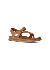 UGG Australia Sandale UGG "GOLDENGAZE TOE POST", Damen, Gr. 5 (36), chestnut, Veloursleder, unifarben, Schuhe Sandale, Mule, Sabot, Fu&szlig;bett mit Memory-Schaum