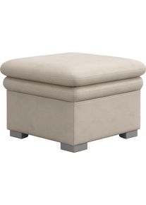 Hocker COTTA "Leandra", creme, B:65cm H:46cm T:65cm, NaturLEDER: Bitte beachten Sie, dass Lederbez&uuml;ge mehr N&auml;hte aufweisen als Stoffbez&uuml;ge.;Kunstleder Softlux;NaturLEDER (echtes Rindsleder) im Sitz. Korpus in passendem Kunstleder Softlux bezogen;Luxus-Microfaser (100% Polyester), Hocker, Hocker, Polstergarnitur, auch als Set erh&auml;ltlich