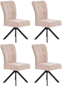 Jockenh&ouml;fer Drehstuhl JOCKENH&Ouml;FER GRUPPE "Becky (Set, 4 St.)", rosa (schwarz, blush, ros&eacute;), B:49cm H:94cm T:61cm, 100% Polyester, St&uuml;hle, Drehstuhl, Inklusive Drehfunktion (360), Taschenfederkern, bis 150kg belastbar