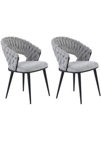 Jockenh&ouml;fer Esszimmerstuhl JOCKENH&Ouml;FER GRUPPE "Geldern", grau (schwarz, hellgrau), B:58cm H:85cm T:63cm, 100% Polyester, St&uuml;hle, Esszimmerstuhl, Geflochtenes Design, Chenille, bis 150kg belastbar