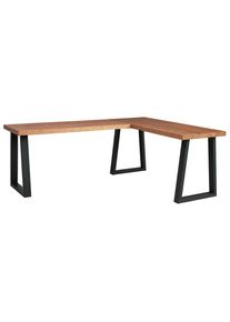 Livetastic Eckschreibtisch, Schwarz, Eichefarben, Holz, Metall, Holzwerkstoff, Eiche, furniert, rechteckig, Flachrohr, 160x75x200 cm, Bsci, Holzm&ouml;bel, Holztische, Schreibtische Holz, Schreibtische Holz
