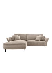 P & B Ecksofa, Cappuccino, Textil, Uni, F&uuml;llung: Schaumstoff,Schaumstoff,Schaumstoff, seitenverkehrt montierbar, L-Form, 264-302x178 cm, Made in EU, R&uuml;cken echt, Armteil links, Armteil rechts, Wohnzimmer, Sofas & Couches, Wohnlandschaften, Ecksofas